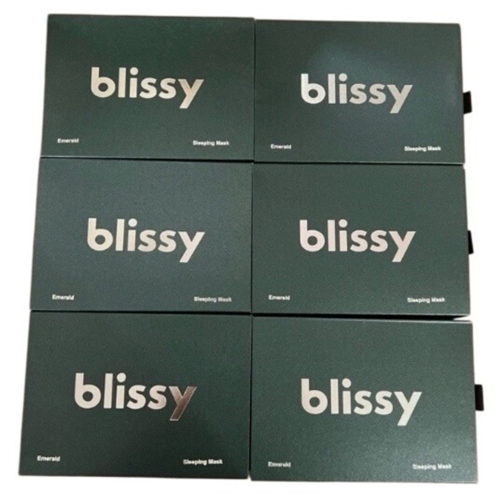 6 x Blissy Silk Sleep Mask Emerald Green Holiday Gift 100% Mulberry Silk NIB $50